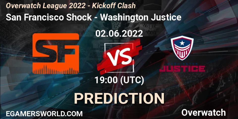 Pronóstico San Francisco Shock - Washington Justice. 02.06.2022 at 19:00, Overwatch, Overwatch League 2022 - Kickoff Clash