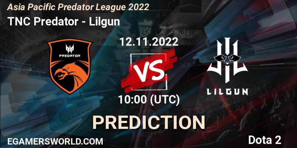 Pronóstico TNC Predator - Lilgun. 12.11.2022 at 09:54, Dota 2, Asia Pacific Predator League 2022