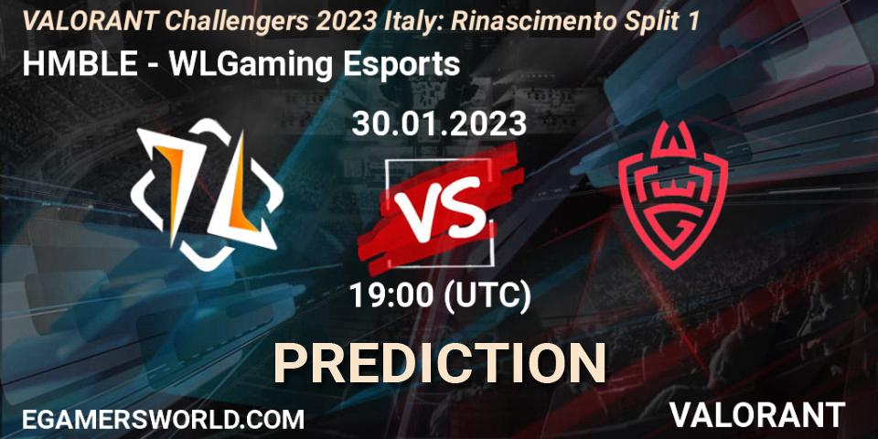 Pronóstico HMBLE - WLGaming Esports. 30.01.23, VALORANT, VALORANT Challengers 2023 Italy: Rinascimento Split 1