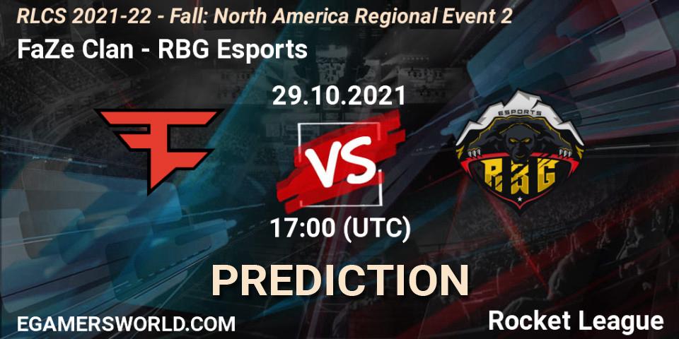 Pronóstico FaZe Clan - RBG Esports. 29.10.21, Rocket League, RLCS 2021-22 - Fall: North America Regional Event 2