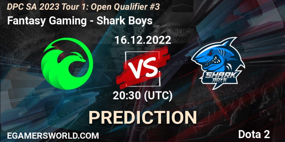 Pronóstico Fantasy Gaming - Shark Boys. 16.12.2022 at 20:38, Dota 2, DPC SA 2023 Tour 1: Open Qualifier #3