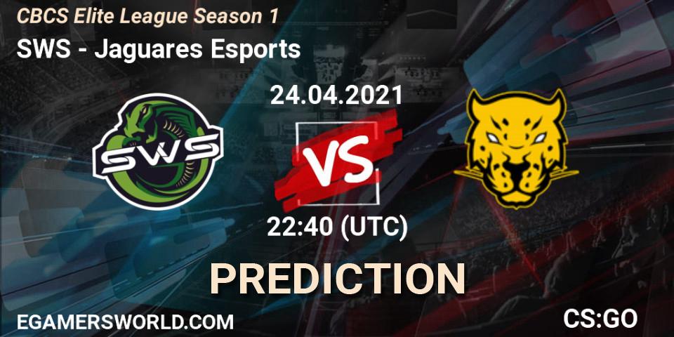 Pronóstico SWS - Jaguares Esports. 24.04.2021 at 22:40, Counter-Strike (CS2), CBCS Elite League Season 1