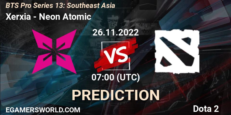 Pronóstico Xerxia - Neon Atomic. 26.11.22, Dota 2, BTS Pro Series 13: Southeast Asia