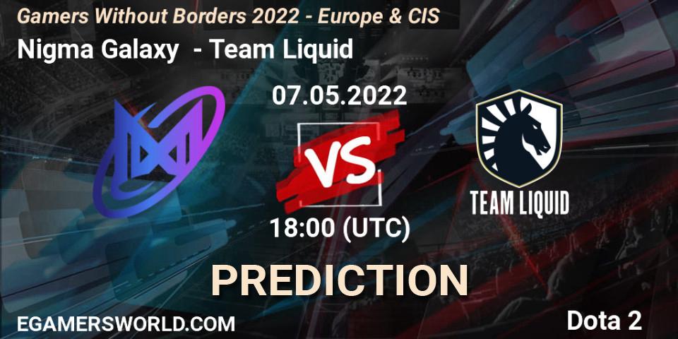 Pronóstico Nigma Galaxy - Team Liquid. 07.05.2022 at 17:55, Dota 2, Gamers Without Borders 2022 - Europe & CIS