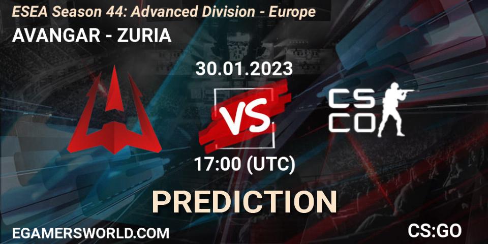 Pronóstico AVANGAR - ZURIA. 08.02.23, CS2 (CS:GO), ESEA Season 44: Advanced Division - Europe