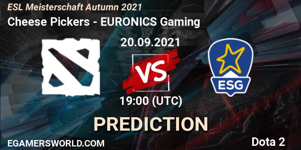 Pronóstico Cheese Pickers - EURONICS Gaming. 20.09.2021 at 18:30, Dota 2, ESL Meisterschaft Autumn 2021
