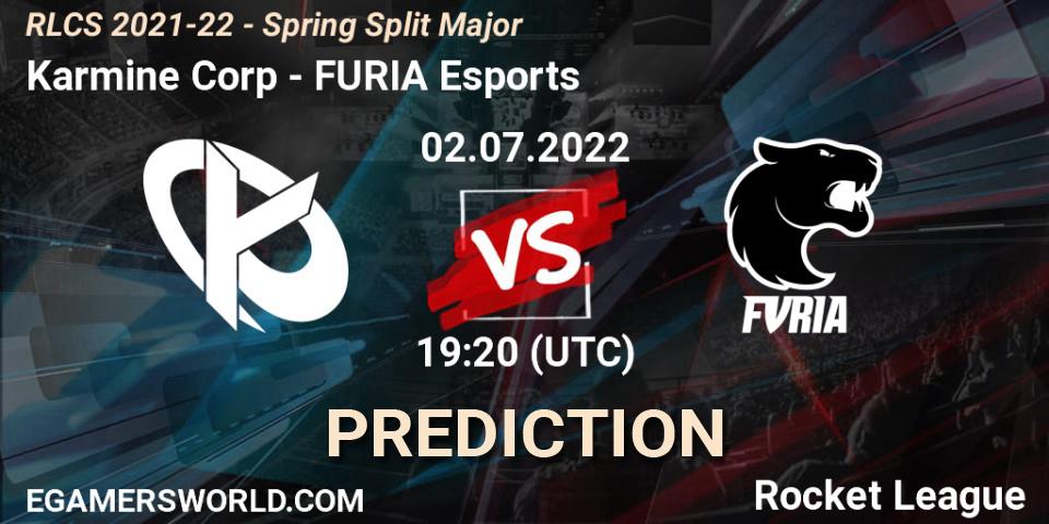 Pronóstico Karmine Corp - FURIA Esports. 02.07.2022 at 19:20, Rocket League, RLCS 2021-22 - Spring Split Major