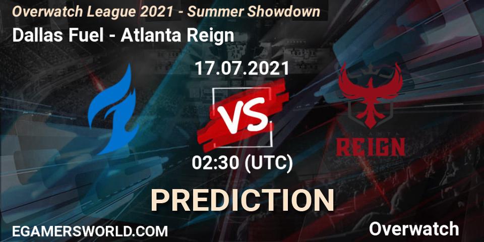 Pronóstico Dallas Fuel - Atlanta Reign. 17.07.21, Overwatch, Overwatch League 2021 - Summer Showdown