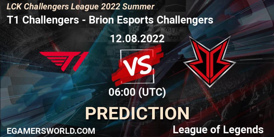 Pronóstico T1 Challengers - Brion Esports Challengers. 12.08.2022 at 06:00, LoL, LCK Challengers League 2022 Summer