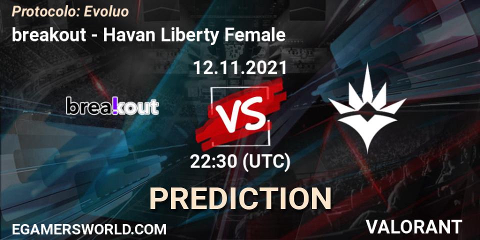 Pronóstico breakout - Havan Liberty Female. 12.11.2021 at 22:30, VALORANT, Protocolo: Evolução