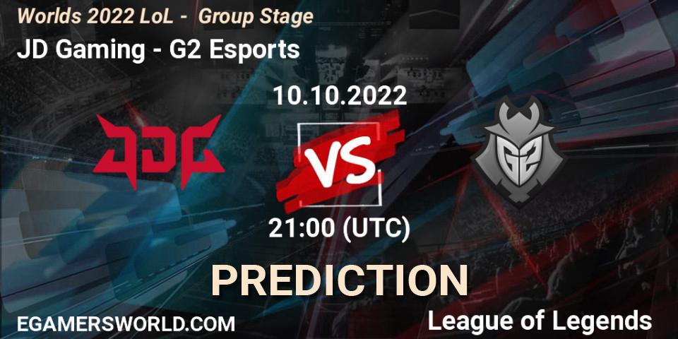 Pronóstico JD Gaming - G2 Esports. 10.10.2022 at 21:00, LoL, Worlds 2022 LoL - Group Stage