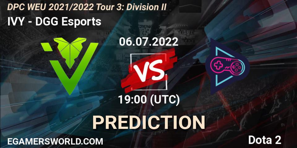 Pronóstico IVY - DGG Esports. 06.07.2022 at 19:01, Dota 2, DPC WEU 2021/2022 Tour 3: Division II