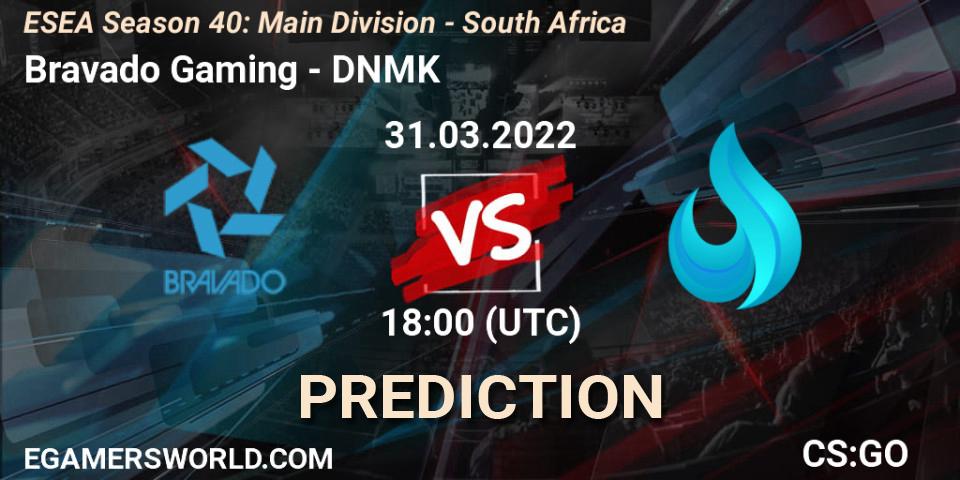 Pronóstico Bravado Gaming - DNMK. 31.03.22, CS2 (CS:GO), ESEA Season 40: Main Division - South Africa