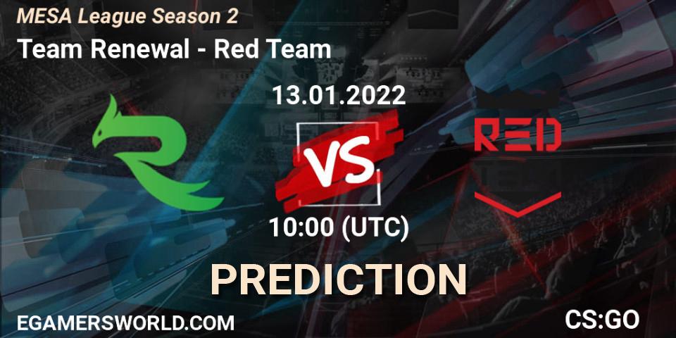 Pronóstico Team Renewal - Red Team. 13.01.2022 at 10:00, Counter-Strike (CS2), MESA League Season 2