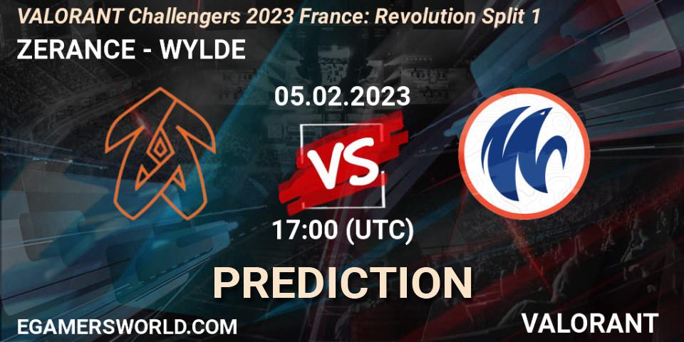 Pronóstico ZERANCE - WYLDE. 05.02.23, VALORANT, VALORANT Challengers 2023 France: Revolution Split 1