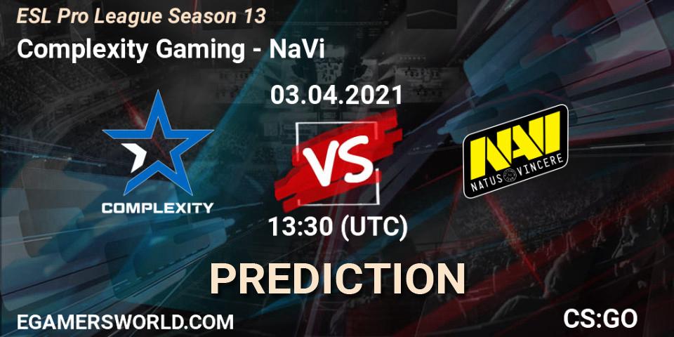 Pronóstico Complexity Gaming - NaVi. 03.04.21, CS2 (CS:GO), ESL Pro League Season 13