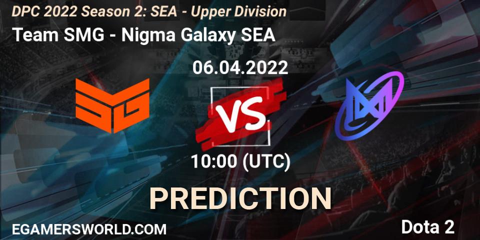 Pronóstico Team SMG - Nigma Galaxy SEA. 06.04.2022 at 10:30, Dota 2, DPC 2021/2022 Tour 2 (Season 2): SEA Division I (Upper)