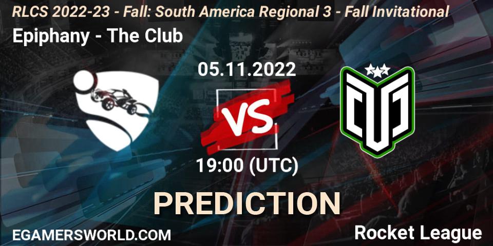 Pronóstico Epiphany - The Club. 05.11.2022 at 20:00, Rocket League, RLCS 2022-23 - Fall: South America Regional 3 - Fall Invitational