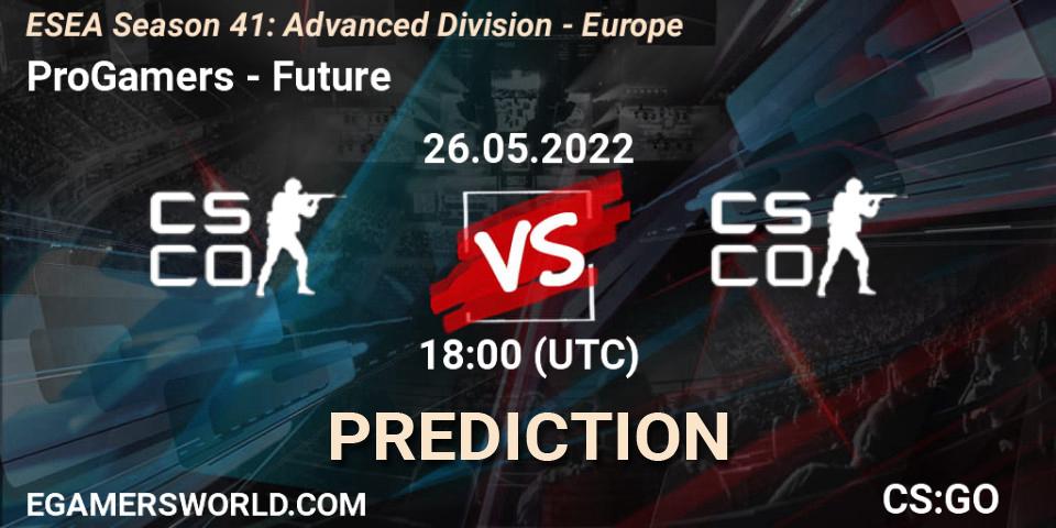 Pronóstico ProGamers - Future. 26.05.2022 at 18:00, Counter-Strike (CS2), ESEA Season 41: Advanced Division - Europe