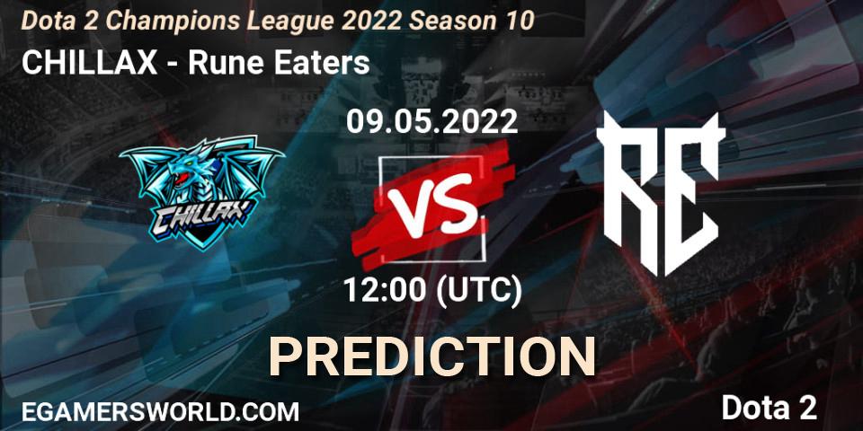 Pronóstico CHILLAX - Rune Eaters. 09.05.2022 at 12:01, Dota 2, Dota 2 Champions League 2022 Season 10 