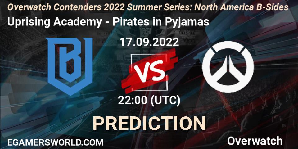 Pronóstico Uprising Academy - Pirates in Pyjamas. 17.09.22, Overwatch, Overwatch Contenders 2022 Summer Series: North America B-Sides