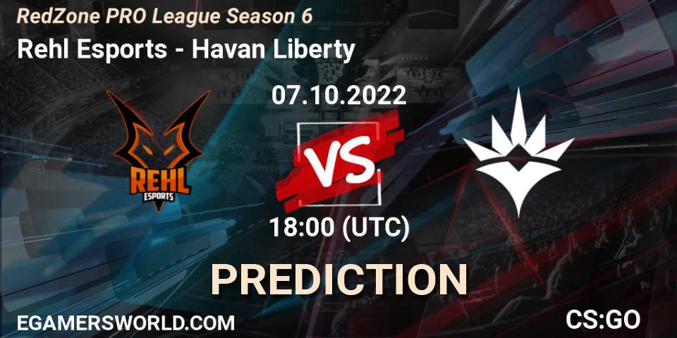 Pronóstico Rehl Esports - Havan Liberty. 07.10.2022 at 18:30, Counter-Strike (CS2), RedZone PRO League 2022 Season 6