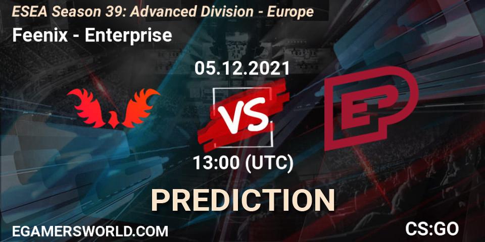 Pronóstico Feenix - Enterprise. 05.12.2021 at 13:00, Counter-Strike (CS2), ESEA Season 39: Advanced Division - Europe