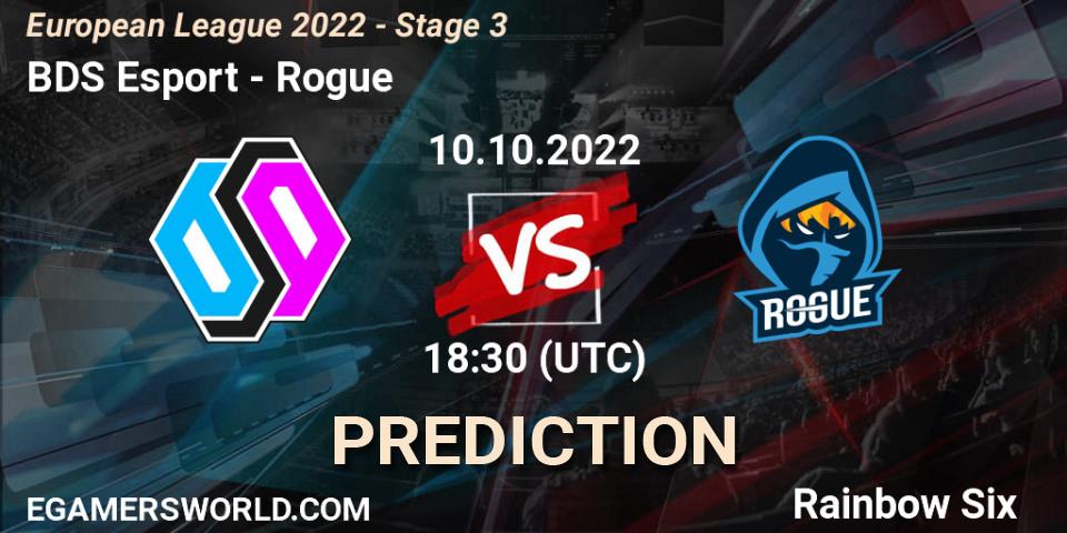 Pronóstico BDS Esport - Rogue. 10.10.22, Rainbow Six, European League 2022 - Stage 3