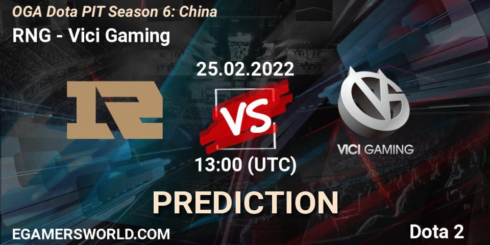 Pronóstico RNG - Vici Gaming. 25.02.22, Dota 2, OGA Dota PIT Season 6: China
