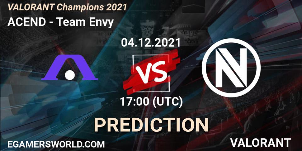 Pronóstico ACEND - Team Envy. 06.12.2021 at 14:00, VALORANT, VALORANT Champions 2021