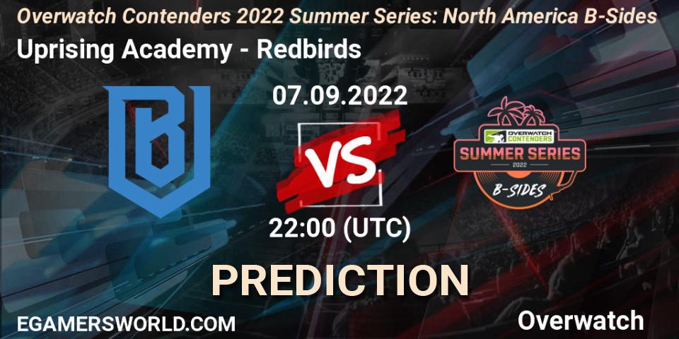 Pronóstico Uprising Academy - Redbirds. 07.09.22, Overwatch, Overwatch Contenders 2022 Summer Series: North America B-Sides