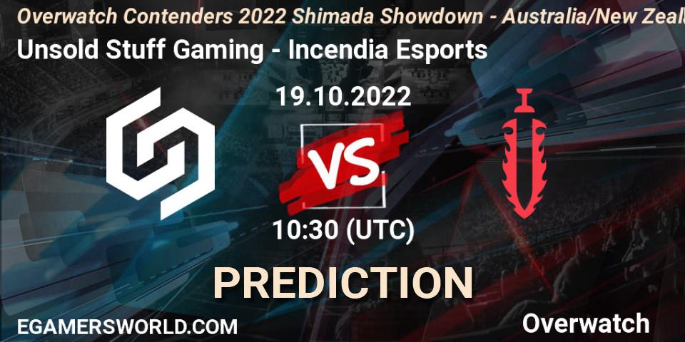 Pronóstico Unsold Stuff Gaming - Incendia Esports. 19.10.2022 at 09:38, Overwatch, Overwatch Contenders 2022 Shimada Showdown - Australia/New Zealand - October