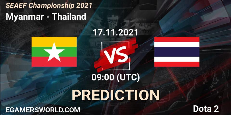 Pronóstico Team Myanmar - Thailand. 17.11.2021 at 08:59, Dota 2, SEAEF Dota2 Championship 2021