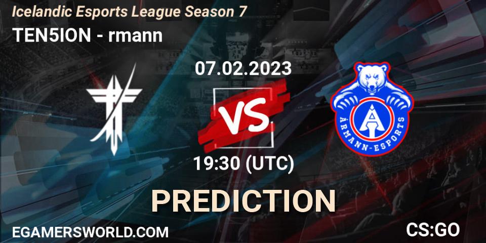 Pronóstico TEN5ION - Ármann. 07.02.23, CS2 (CS:GO), Icelandic Esports League Season 7