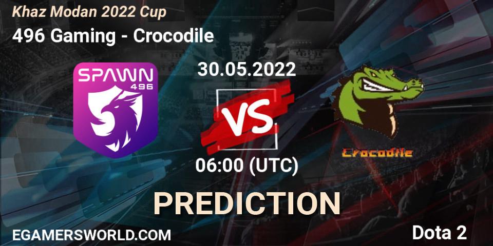 Pronóstico 496 Gaming - Crocodile. 30.05.2022 at 07:14, Dota 2, Khaz Modan 2022 Cup