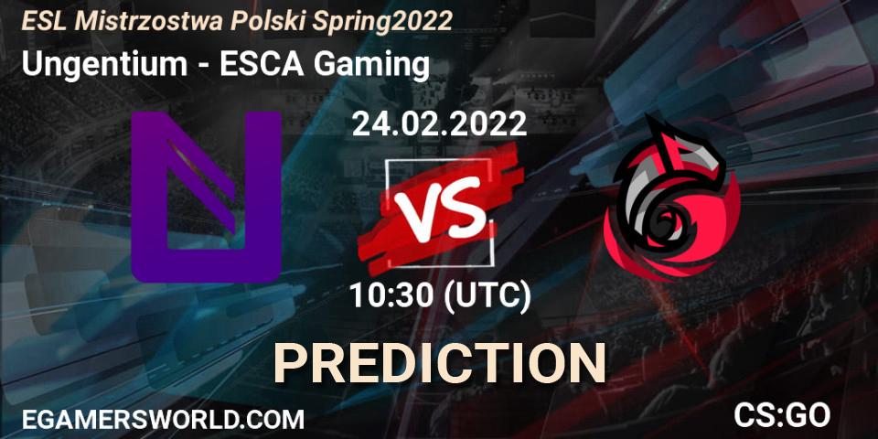 Pronóstico Ungentium - ESCA Gaming. 24.02.2022 at 13:30, Counter-Strike (CS2), ESL Mistrzostwa Polski Spring 2022