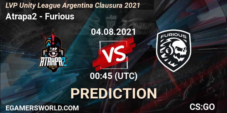 Pronóstico Atrapa2 - Furious. 04.08.21, CS2 (CS:GO), LVP Unity League Argentina Clausura 2021