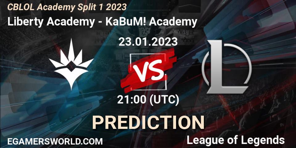 Pronóstico Liberty Academy - KaBuM! Academy. 23.01.2023 at 21:00, LoL, CBLOL Academy Split 1 2023