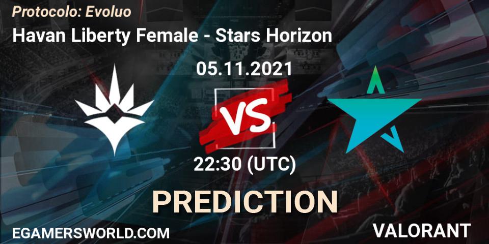 Pronóstico Havan Liberty Female - Stars Horizon. 05.11.2021 at 22:30, VALORANT, Protocolo: Evolução