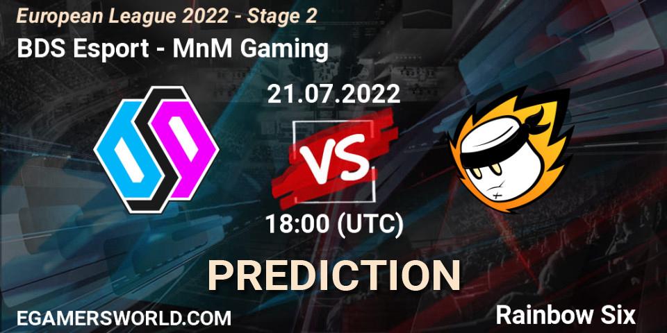 Pronóstico BDS Esport - MnM Gaming. 21.07.2022 at 17:00, Rainbow Six, European League 2022 - Stage 2
