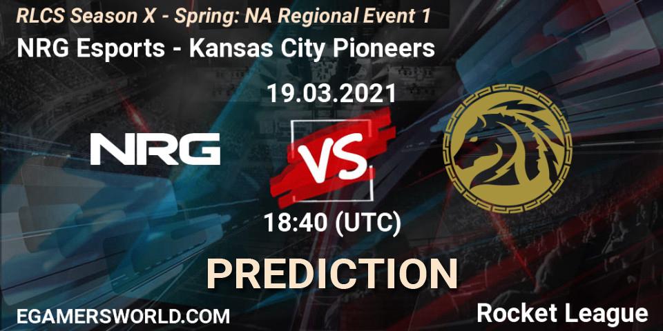 Pronóstico NRG Esports - Kansas City Pioneers. 19.03.2021 at 18:40, Rocket League, RLCS Season X - Spring: NA Regional Event 1