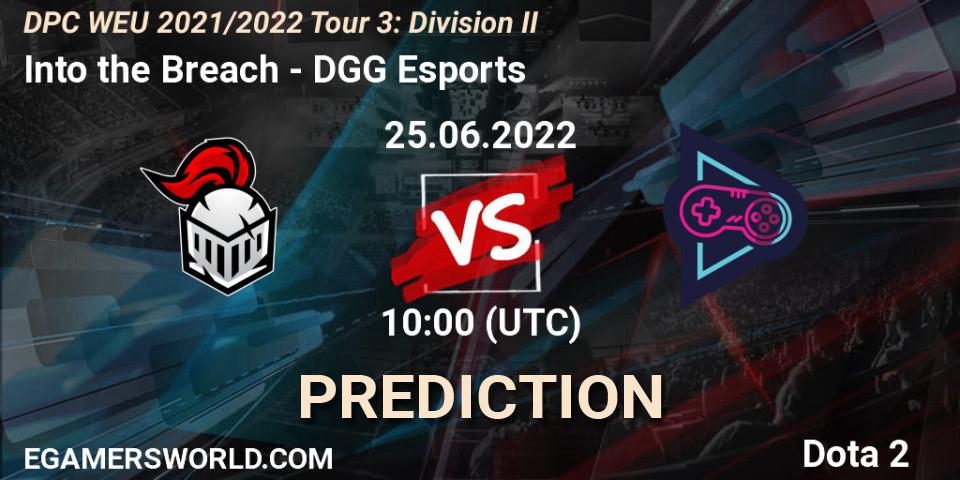 Pronóstico Into the Breach - DGG Esports. 25.06.2022 at 09:55, Dota 2, DPC WEU 2021/2022 Tour 3: Division II
