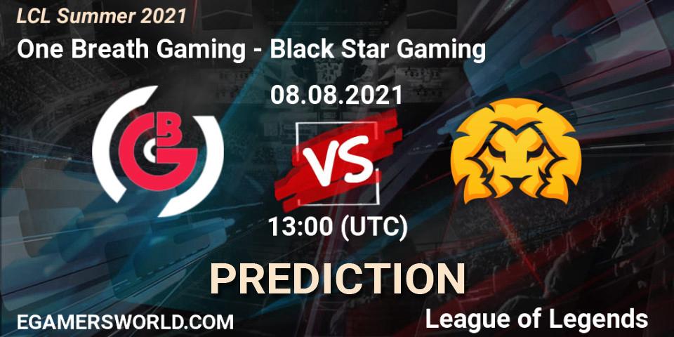 Pronóstico One Breath Gaming - Black Star Gaming. 08.08.2021 at 13:00, LoL, LCL Summer 2021