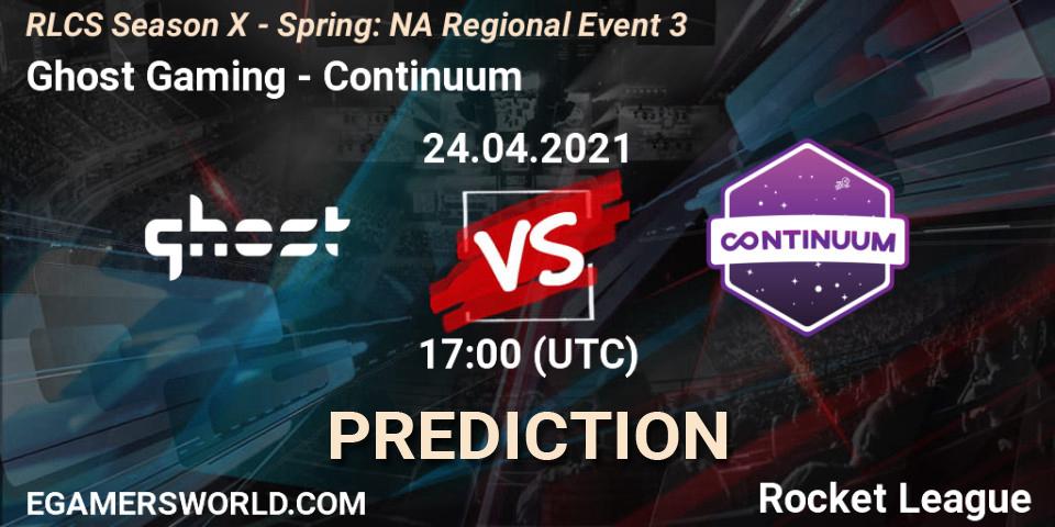 Pronóstico Ghost Gaming - Continuum. 24.04.2021 at 17:00, Rocket League, RLCS Season X - Spring: NA Regional Event 3