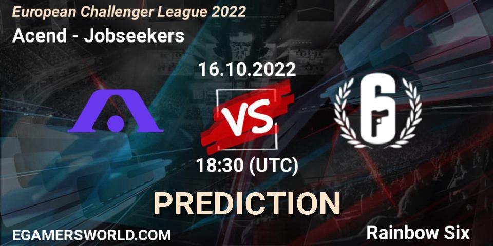 Pronóstico Acend - Jobseekers. 21.10.22, Rainbow Six, European Challenger League 2022