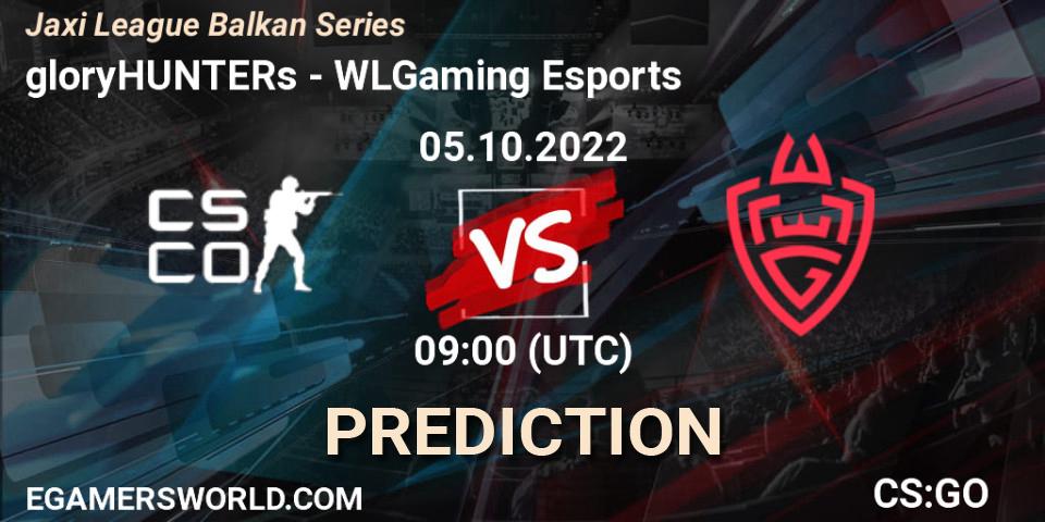 Pronóstico gloryHUNTERs - WLGaming Esports. 05.10.22, CS2 (CS:GO), Jaxi League Balkan Series