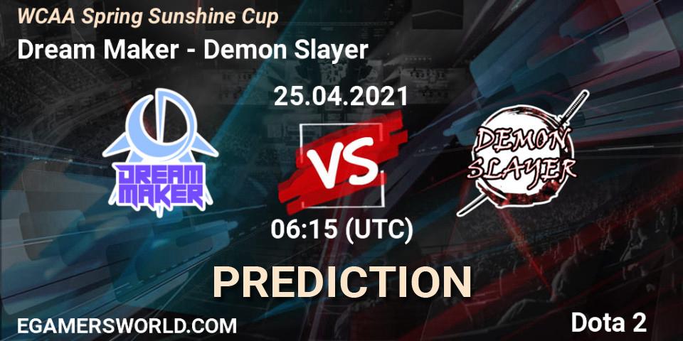 Pronóstico Dream Maker - Demon Slayer. 25.04.2021 at 07:23, Dota 2, WCAA Spring Sunshine Cup