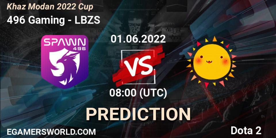 Pronóstico 496 Gaming - LBZS. 01.06.2022 at 08:05, Dota 2, Khaz Modan 2022 Cup