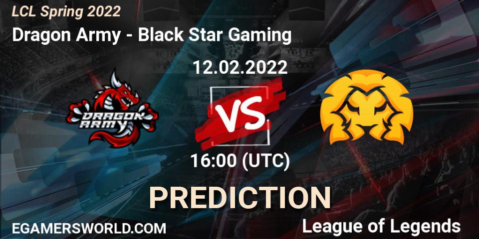 Pronóstico Dragon Army - Black Star Gaming. 12.02.22, LoL, LCL Spring 2022