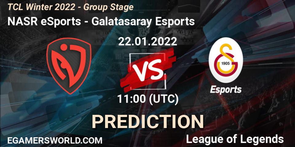Pronóstico NASR eSports - Galatasaray Esports. 22.01.2022 at 11:00, LoL, TCL Winter 2022 - Group Stage